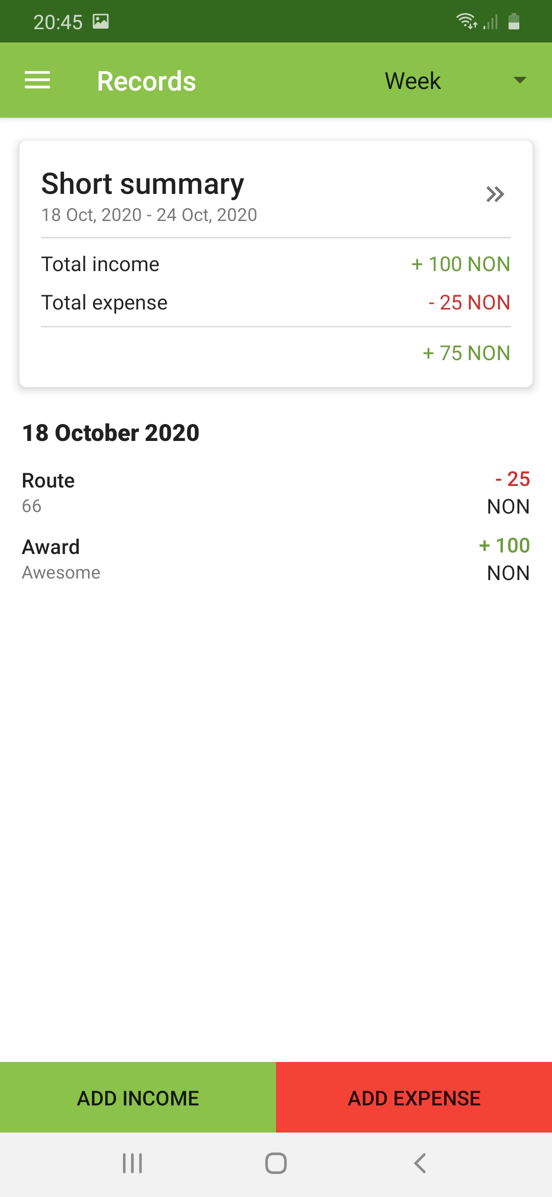 Aplicativo de finanças